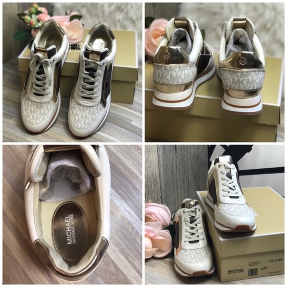 Michael Kors Maddy Trainer Mini MK Logo Vanil W - Picture 6 of 7